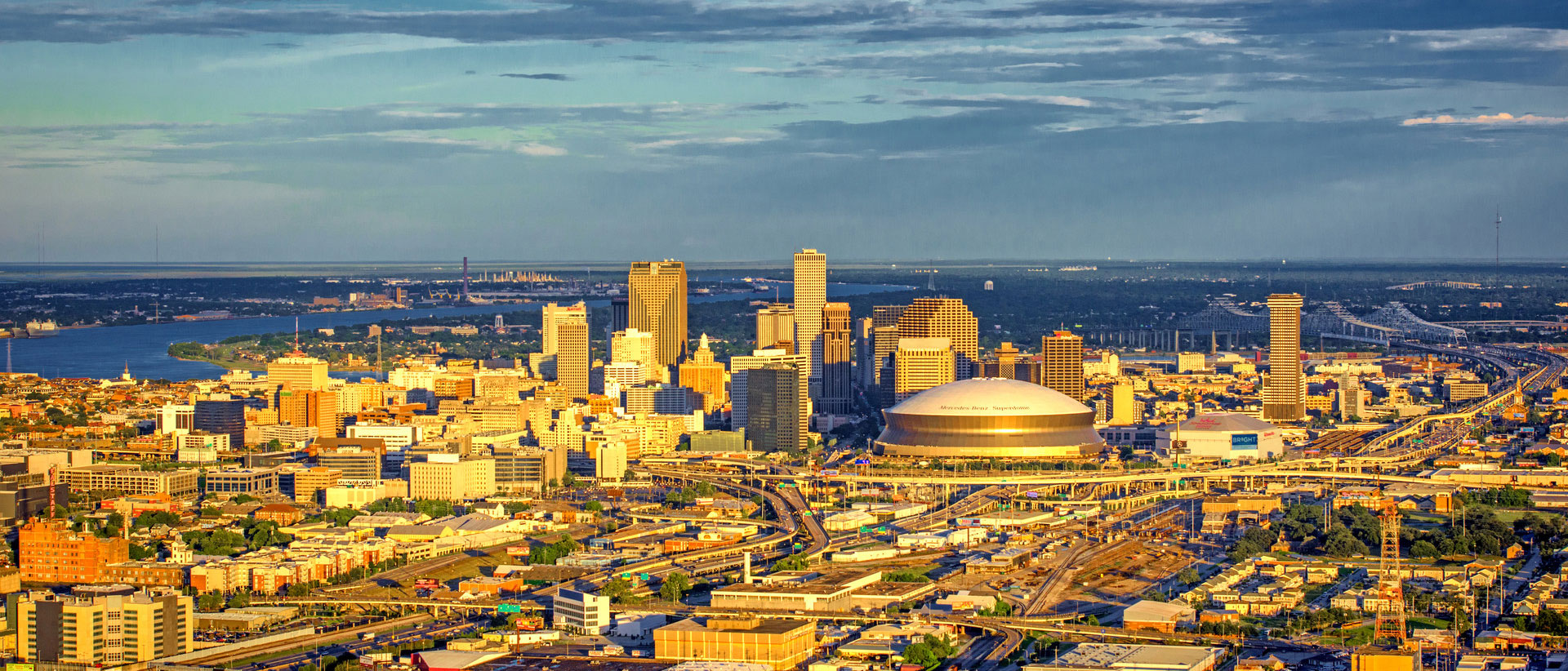 Aerial view of downtown New Orleans