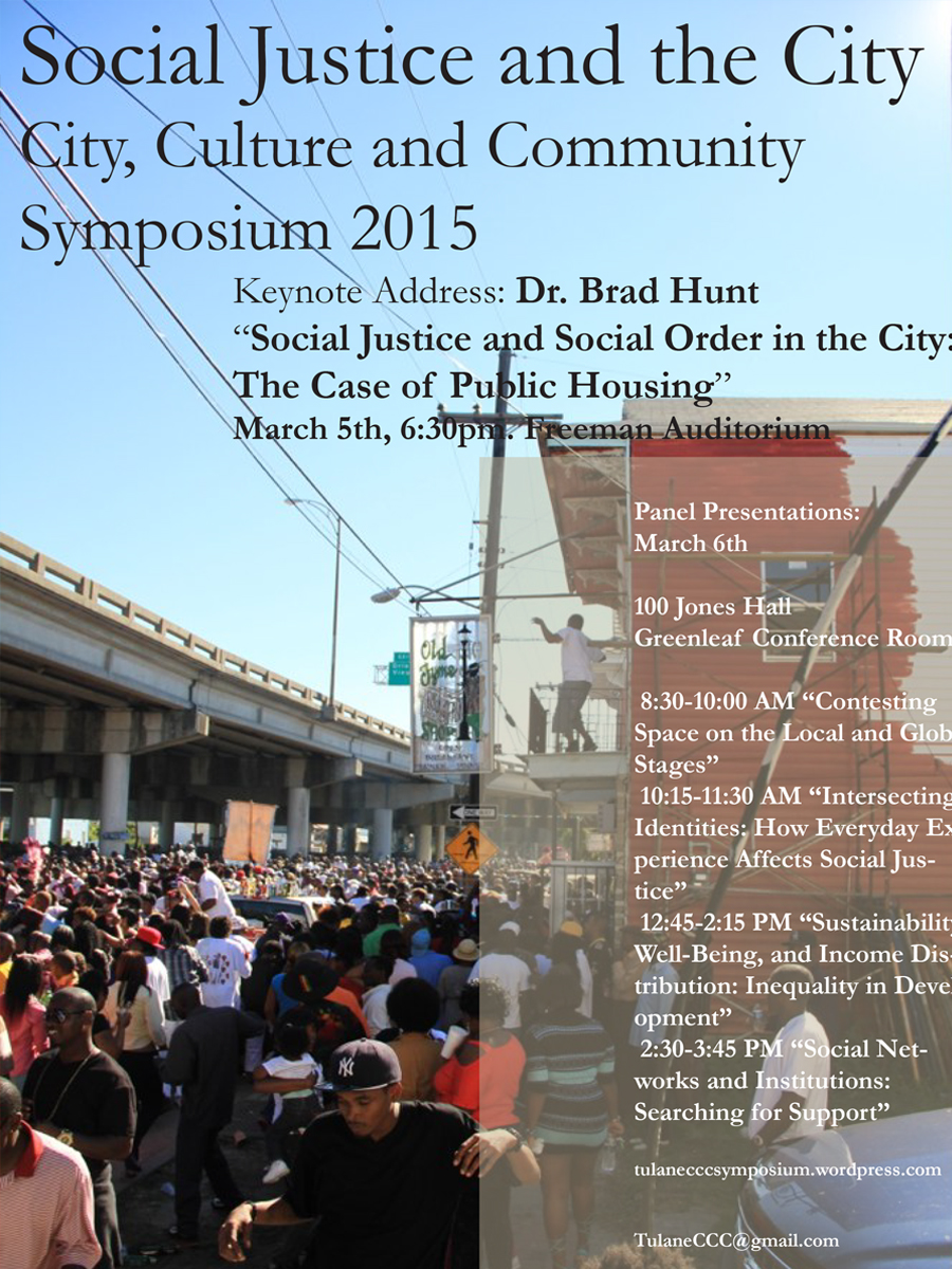 2015 Symposium poster with New Orleans overpass and building
